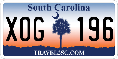 SC license plate XOG196