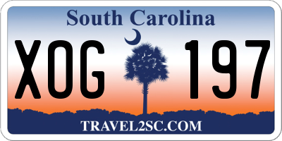 SC license plate XOG197