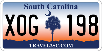 SC license plate XOG198