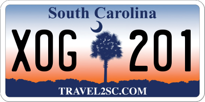 SC license plate XOG201