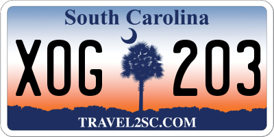 SC license plate XOG203