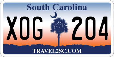 SC license plate XOG204