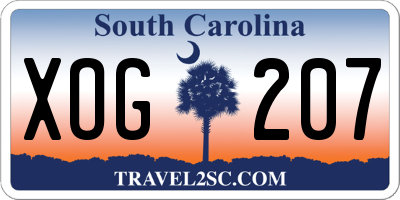 SC license plate XOG207