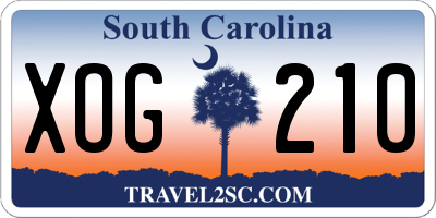 SC license plate XOG210