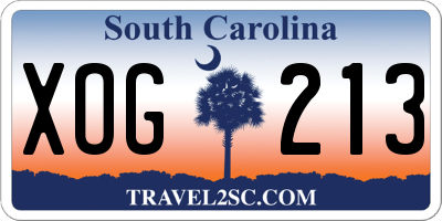 SC license plate XOG213