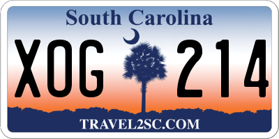SC license plate XOG214