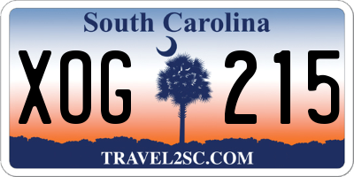 SC license plate XOG215