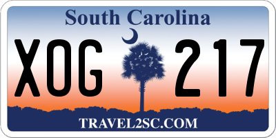 SC license plate XOG217