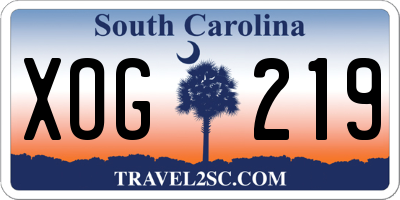 SC license plate XOG219
