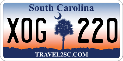 SC license plate XOG220