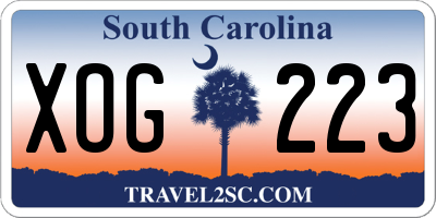 SC license plate XOG223