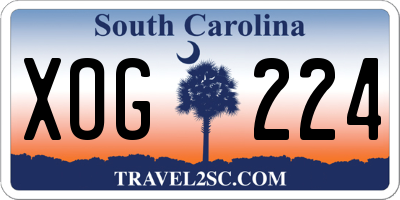 SC license plate XOG224