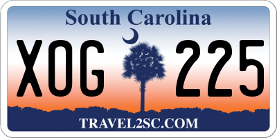 SC license plate XOG225