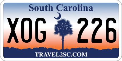 SC license plate XOG226