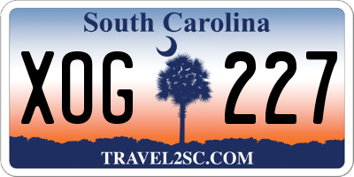 SC license plate XOG227