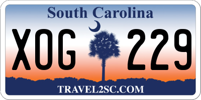 SC license plate XOG229