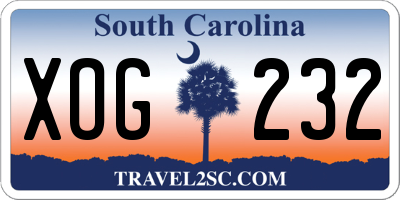 SC license plate XOG232
