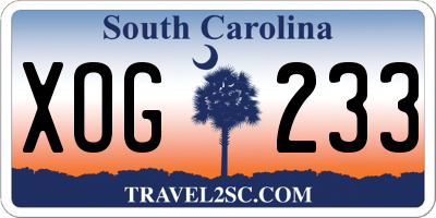 SC license plate XOG233