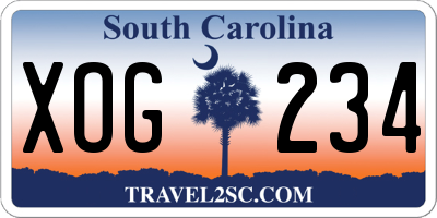 SC license plate XOG234