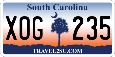 SC license plate XOG235