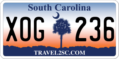 SC license plate XOG236
