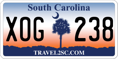 SC license plate XOG238