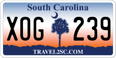 SC license plate XOG239