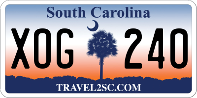 SC license plate XOG240