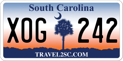 SC license plate XOG242