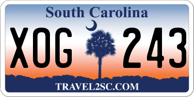 SC license plate XOG243