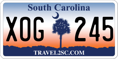 SC license plate XOG245