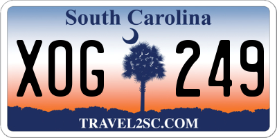 SC license plate XOG249