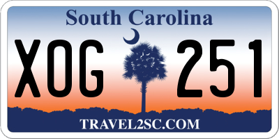 SC license plate XOG251
