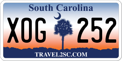 SC license plate XOG252
