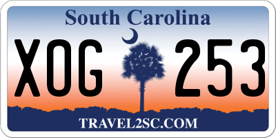 SC license plate XOG253