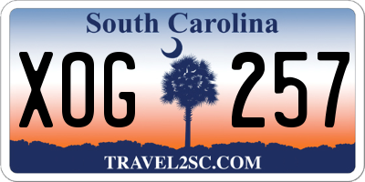 SC license plate XOG257