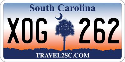 SC license plate XOG262
