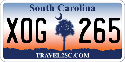 SC license plate XOG265