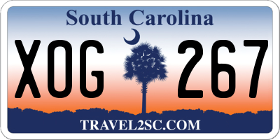 SC license plate XOG267