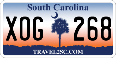 SC license plate XOG268