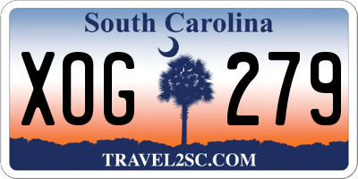 SC license plate XOG279