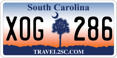 SC license plate XOG286