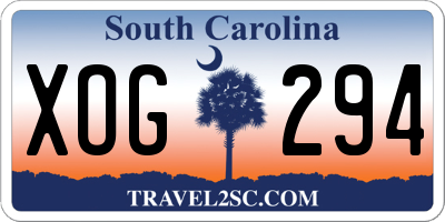 SC license plate XOG294