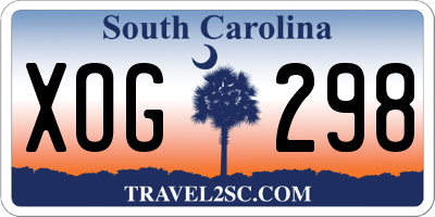 SC license plate XOG298