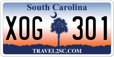 SC license plate XOG301