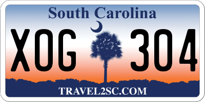 SC license plate XOG304