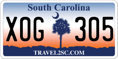 SC license plate XOG305