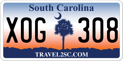 SC license plate XOG308