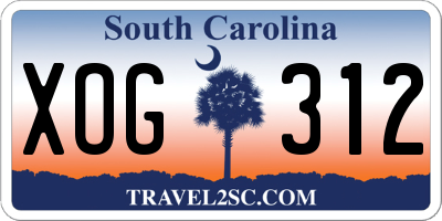 SC license plate XOG312