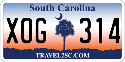 SC license plate XOG314
